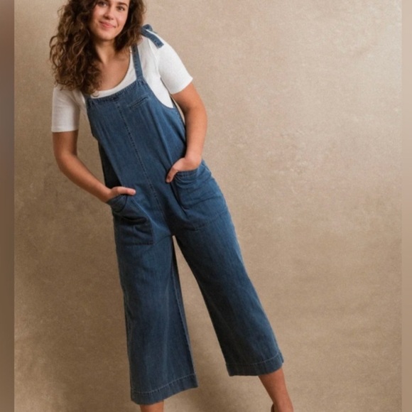 Neuflora | Denim Wide Leg Jumpsuit - Picture 3 of 5